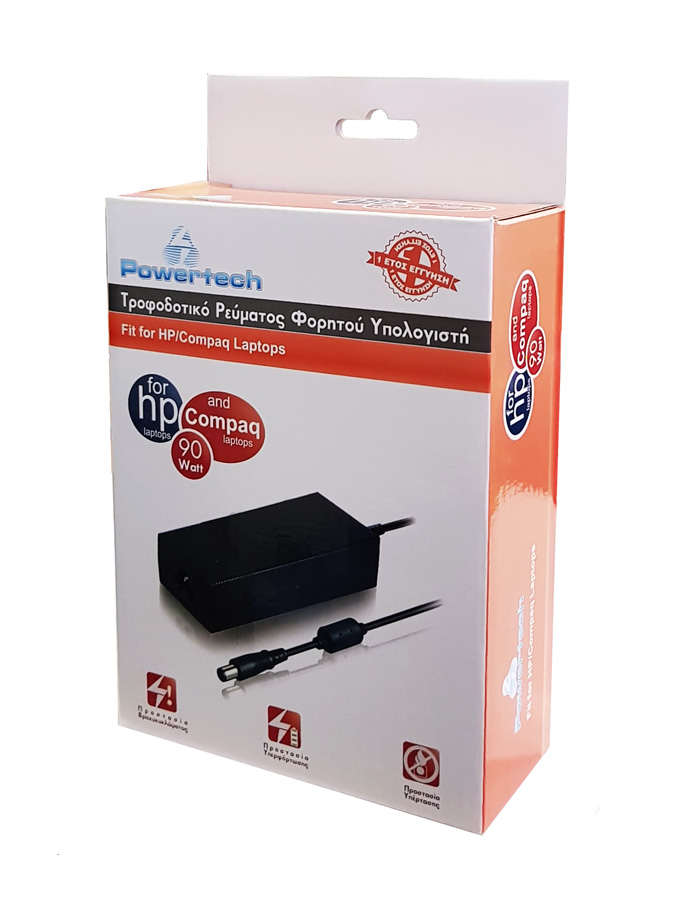 POWERTECH τροφοδοτικό laptop PT-119 για HP, 90W, 18.5V - 4.9A - Image 2