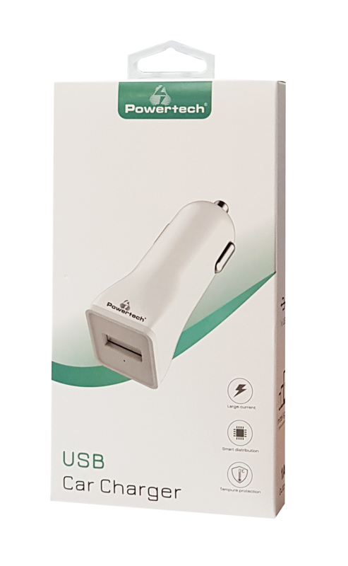 POWERTECH Φορτιστής Αυτοκινήτου PT-762, 1x USB, 1A, λευκός - Image 2