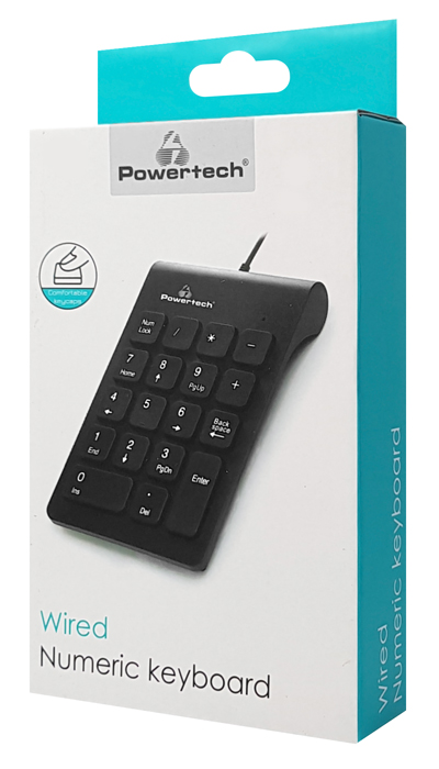 POWERTECH ενσύρματο αριθμητικό πληκτρολόγιο PT-938, USB, μαύρο - Image 3