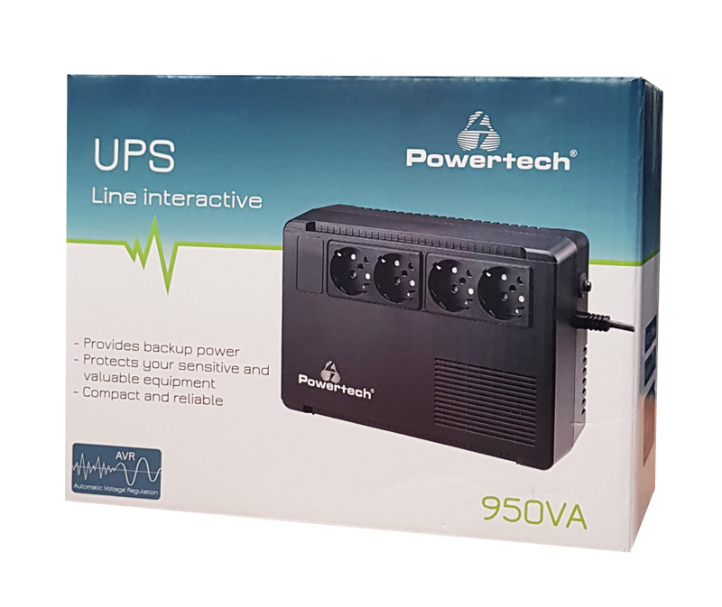 POWERTECH UPS Line Interactive PT-950C, 950VA/570W, 4x schuko - Image 2