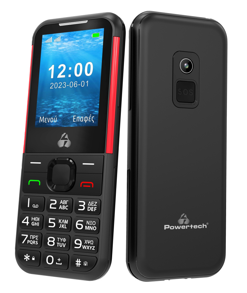 POWERTECH κινητό τηλέφωνο Sentry 4G PTM-33, SOS Call, με φακό, μαύρο - Image 2