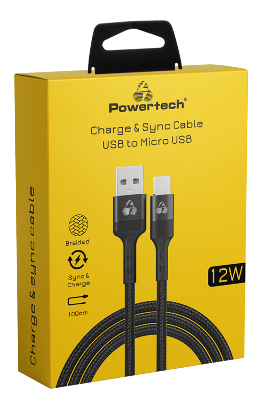 POWERTECH καλώδιο USB σε Micro USB PTR-0125, 12W 2.4A, copper, 1m, μαύρο - Image 2