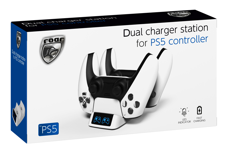 ROAR βάση φόρτισης gamepad RR-0019 για 2x PS5 DualSense, λευκή - Image 4