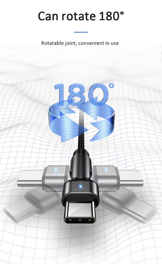 USAMS καλώδιο USB-C σε USB SJ477, περιστρεφόμενο βύσμα, 2A, 1m, πράσινο - Image 2