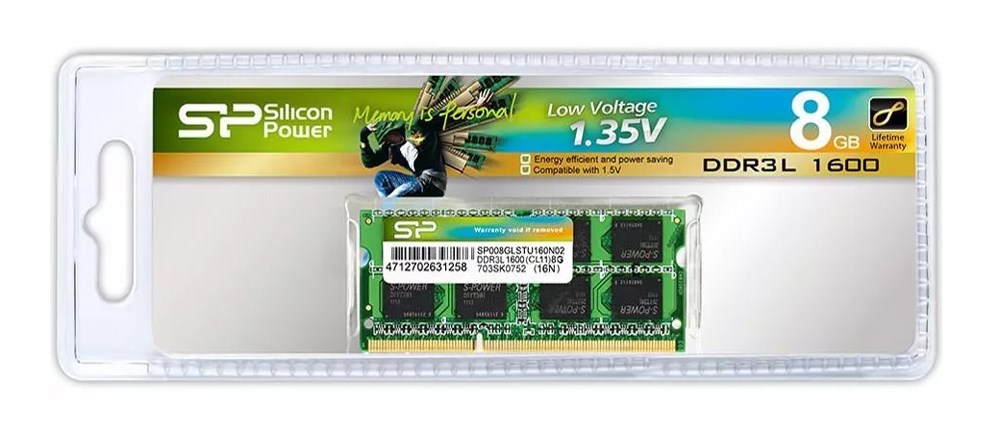 SILICON POWER Μνήμη 8GB DDR3L SODimm, PC3L 12800, 1600MHz, CL11, 1.35v - Image 3