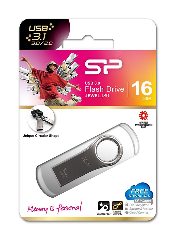 SILICON POWER USB Flash Drive Jewel 80, 16GB, USB 3.2, Titanium - Image 2