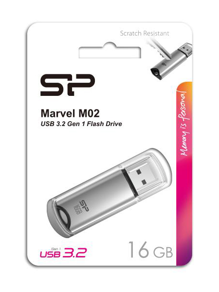 SILICON POWER USB Flash Drive Marvel M02, 16GB, USB 3.2, γκρι - Image 2