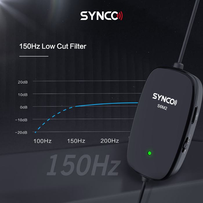 SYNCO μικρόφωνο Lav-S6M2, clip-on, omnidirectional, 3.5mm, 400mAh, μαύρο - Image 3