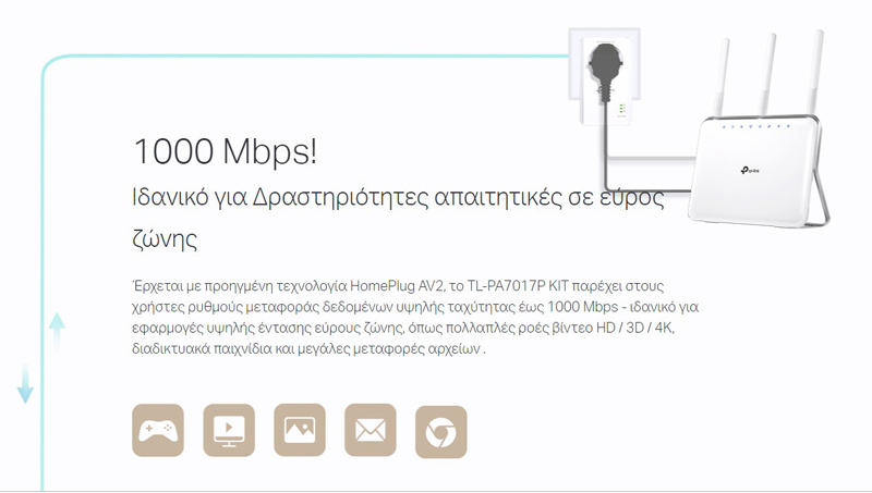 TP-LINK Powerline kit TL-PA7017P, Passthrough, AV1000 Gigabit, Ver. 4.0 - Image 2