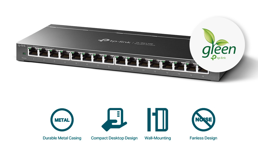 TP-LINK Easy Smart Switch TL-SG116E, 16-Port Gigabit, Ver. 1.2 - Image 3