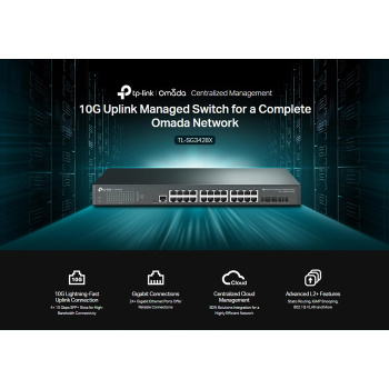 TP-LINK L2+ Managed Switch TL-SG3428X, 24-Port Gigabit, 4x SFP+, Ver.1.0