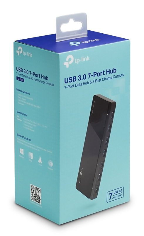 TP-LINK USB hub UH700, 7x θυρών, 5Gbps, 5V/1.5A, USB σύνδεση, μαύρο - Image 5