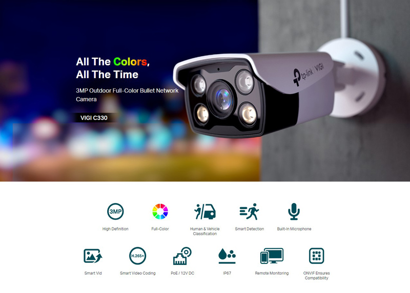 TP-LINK IP κάμερα VIGI C330, 2.8mm, 3MP, PoE, IP67, Ver. 2.0 - Image 2