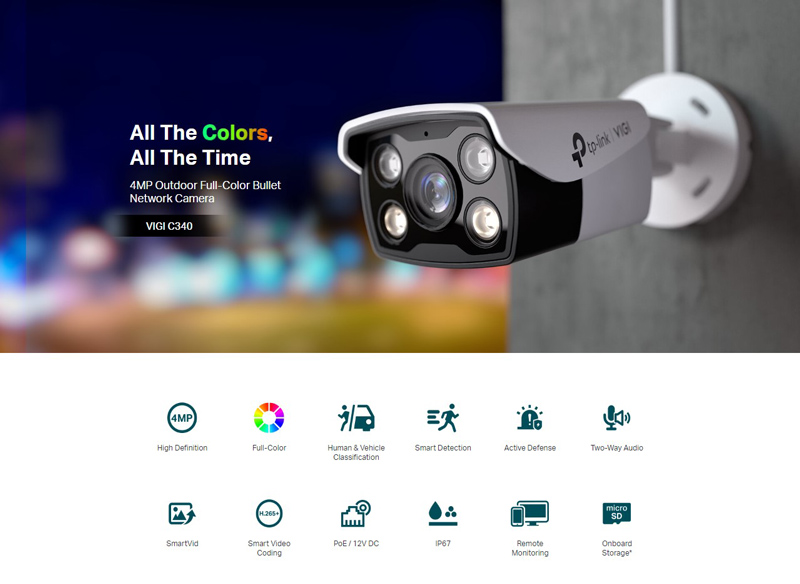 TP-LINK IP κάμερα VIGI C340, 4mm, 4MP, PoE, SD, IP67, Ver. 2.0 - Image 2