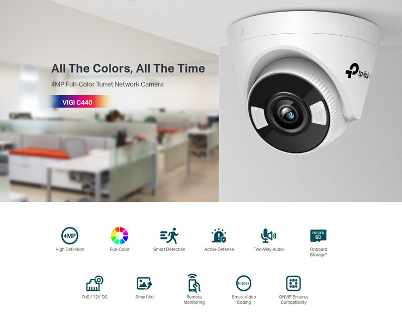 TP-LINK IP κάμερα VIGI C440, 2.8mm, 4MP, PoE, SD, Ver. 2.0 - Image 2