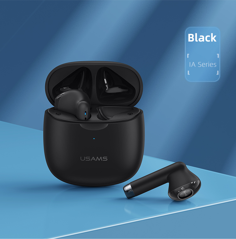 USAMS earphones IA04 με θήκη φόρτισης, True Wireless, μαύρα - Image 3