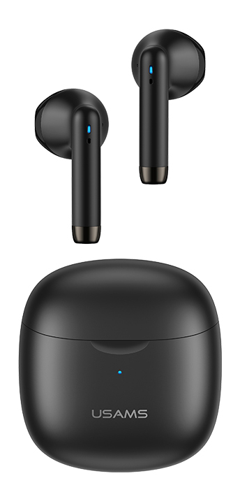 USAMS earphones IA04 με θήκη φόρτισης, True Wireless, μαύρα