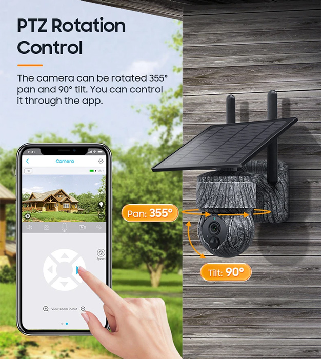 SECTEC smart ηλιακή κάμερα κυνηγού ST-517C, 3MP, 4G, PIR, PTZ, SD, IP65 - Image 4