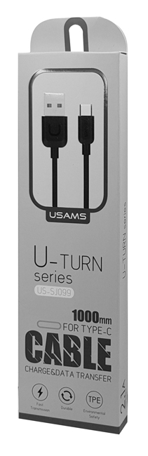 USAMS Καλώδιο USB σε Type-C US-SJ099 U-Turn, 1m, μαύρο - Image 3