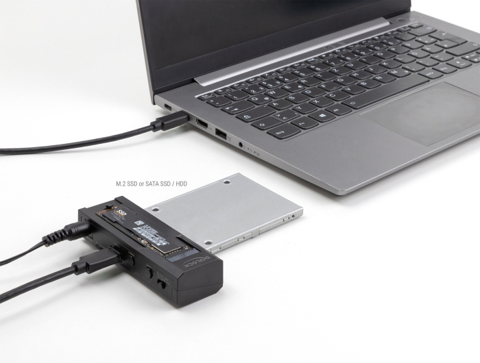 DELOCK docking station 64253 για M.2 & 2.5"/3.5" SSD/HDD, 10Gbps, μαύρο - Image 2