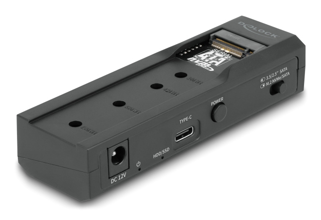 DELOCK docking station 64253 για M.2 & 2.5"/3.5" SSD/HDD, 10Gbps, μαύρο - Image 3