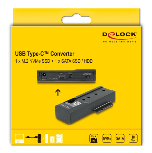 DELOCK docking station 64253 για M.2 & 2.5"/3.5" SSD/HDD, 10Gbps, μαύρο - Image 5