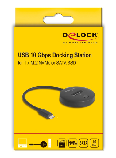 DELOCK docking station 64254 για M.2 NVMe/SATA SSD, 10Gbps, μαύρο - Image 3