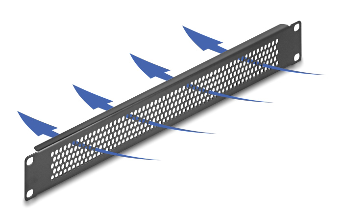 DELOCK κάλυμμα panel 66488 για 19"/1U rack, με αεραγωγούς, μαύρο - Image 2