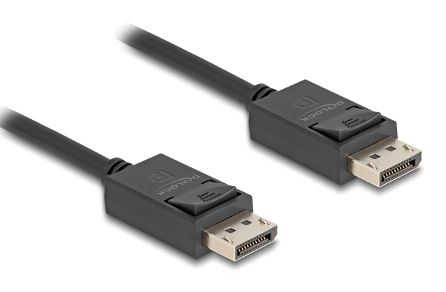DELOCK καλώδιο DisplayPort 2.1 80492, 8K/60Hz 4K/120Hz 40Gbps, 1m, μαύρο