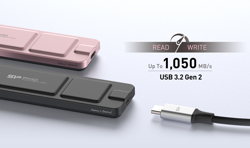 SILICON POWER εξωτερικός SSD PX10, 1TB, USB 3.2, 1050-1050MB/s, μαύρος - Image 2