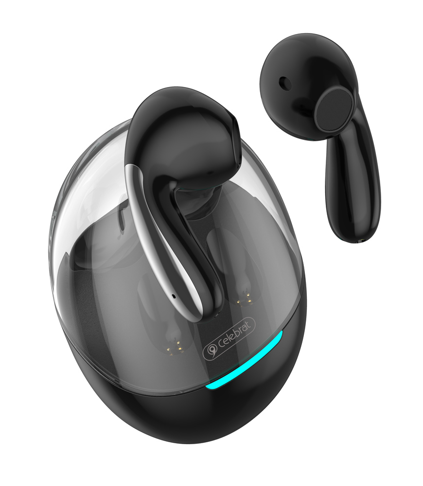 CELEBRAT earphones με θήκη φόρτισης W51, True Wireless, μαύρα - Image 3