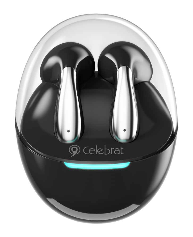 CELEBRAT earphones με θήκη φόρτισης W51, True Wireless, μαύρα - Image 4