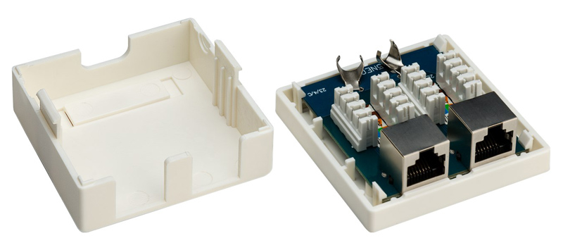 GOOBAY επιτοίχια πρίζα δικτύου 77635, 2 θύρες RJ45, CAT 6 STP, λευκή - Image 2