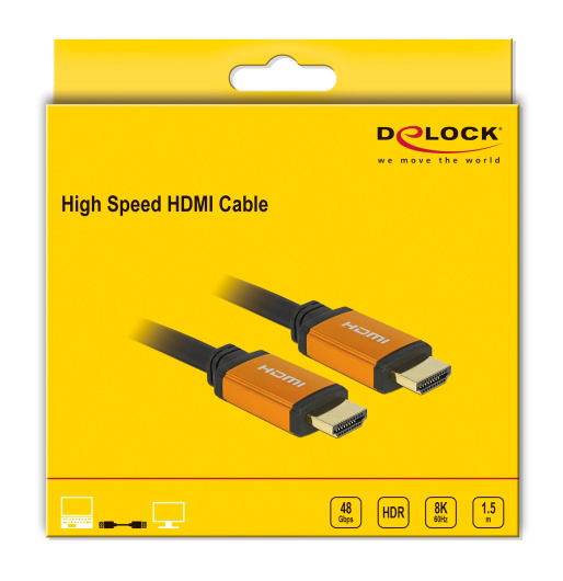 DELOCK καλώδιο HDMI 85728, 8K/60Hz, 48 Gbps, eARC, HDR, 1.5m, μαύρο - Image 5