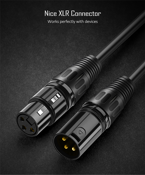 CABLETIME καλώδιο μικροφώνου XLR AV350, 3P, M/F, 24AWG, 5m, μαύρο - Image 2