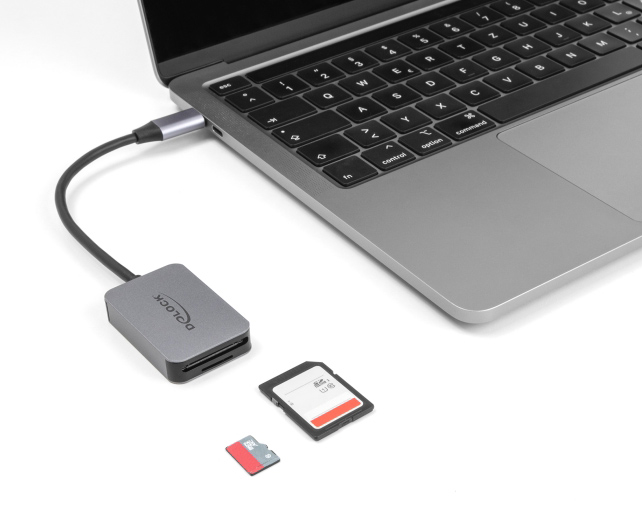 DELOCK card reader 91009 για SD & micro SD, USB-C, 5 Gbps, γκρι - Image 2