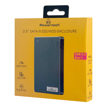 POWERTECH θήκη για 2.5″ SATA HDD/SSD PT-1231, 5Gbps, μαύρη