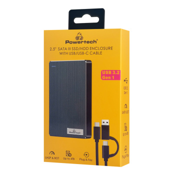 POWERTECH θήκη για 2.5″ SATA HDD/SSD PT-1232, 5Gbps, μαύρη