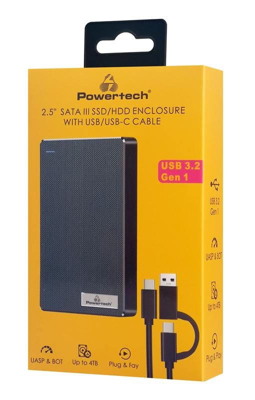 POWERTECH θήκη για 2.5" SATA HDD/SSD PT-1232, 5Gbps, μαύρη - Image 2