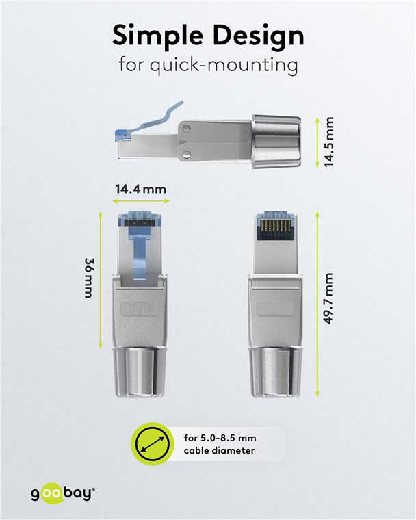 GOOBAY βύσμα RJ45 65939, CAT 6A STP, tool-free, ασημί - Image 4