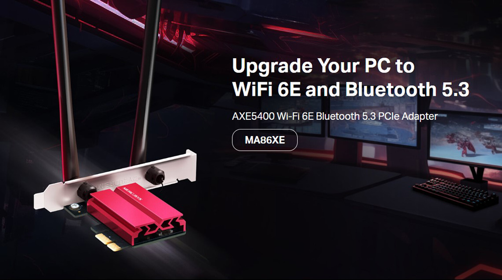 MERCUSYS κάρτα δικτύου MA86XE, AXE5400, Wi-Fi 6E, Bluetooth, PCIe, V.2.0 - Image 2