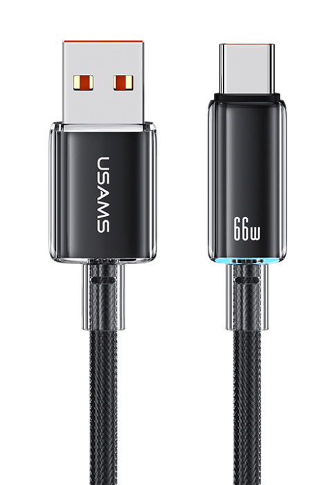 USAMS καλώδιο USB-C σε USB US-SJ658, 66W, 480Mbps, 1.2m, μαύρο