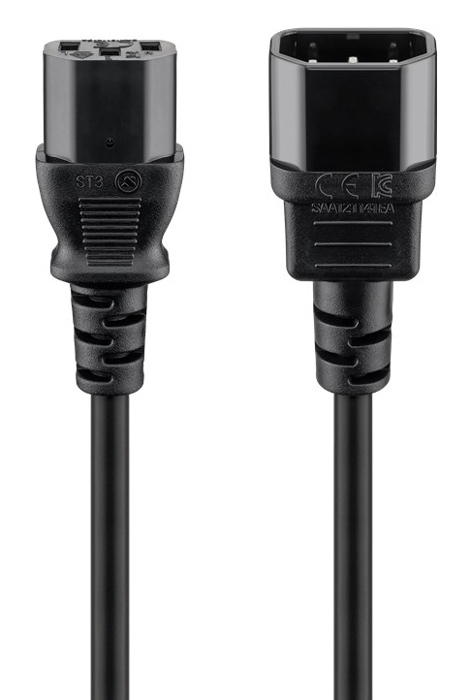 GOOBAY καλώδιο προέκτασης τροφοδοσίας 95124, 0.75mm², 0.5m, μαύρο - Image 2