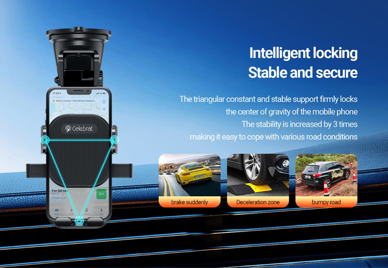CELEBRAT βάση smartphone αυτοκινήτου HC-22 για ταμπλό, μαύρη - Image 5