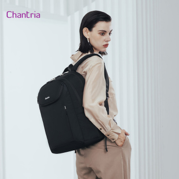 CHANTRIA γυναικεία τσάντα πλάτης CB00638 με θήκη laptop 15.6″, 20.2L, μαύρη