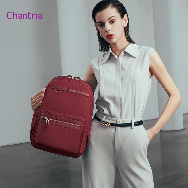 CHANTRIA γυναικεία τσάντα πλάτης CB00649 με θήκη laptop 14", 14.3L, κόκκινη - Image 2