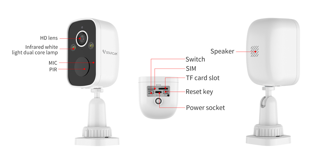 VSTARCAM smart ηλιακή κάμερα BG55, 3MP, 4G, SD, 5000mAh, IP66 - Image 3