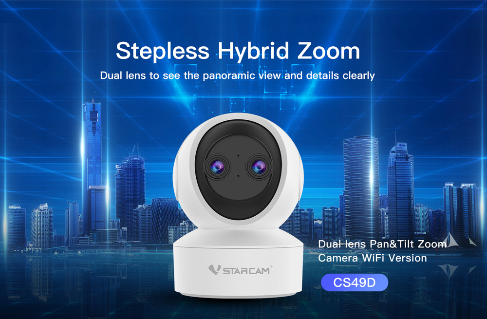 VSTARCAM smart κάμερα CS49D, 3MP, dual lens, WiFi, PTZ, SD - Image 2