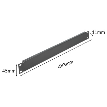 POWERTECH κάλυμμα panel NETW-0032 για rack 19″/1U, μεταλλικό, μαύρο