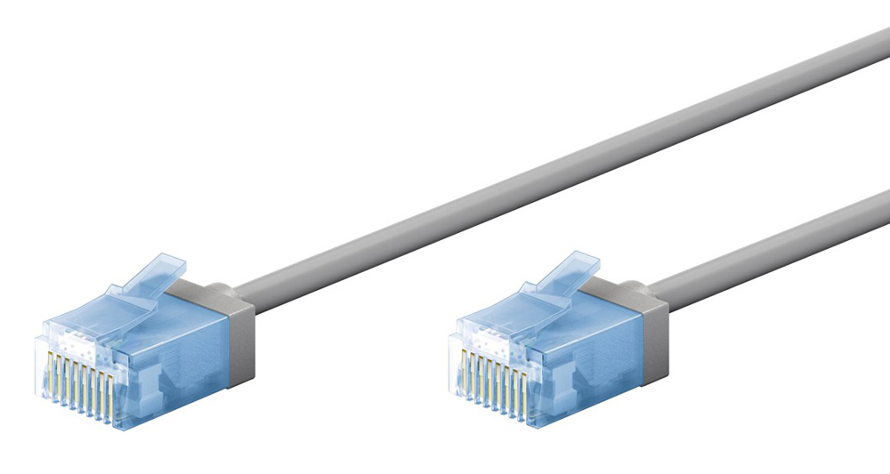 GOOBAY καλώδιο δικτύου 74224, CAT 6A U/UTP, slim, copper, 10Gbps, 3m, γκρι